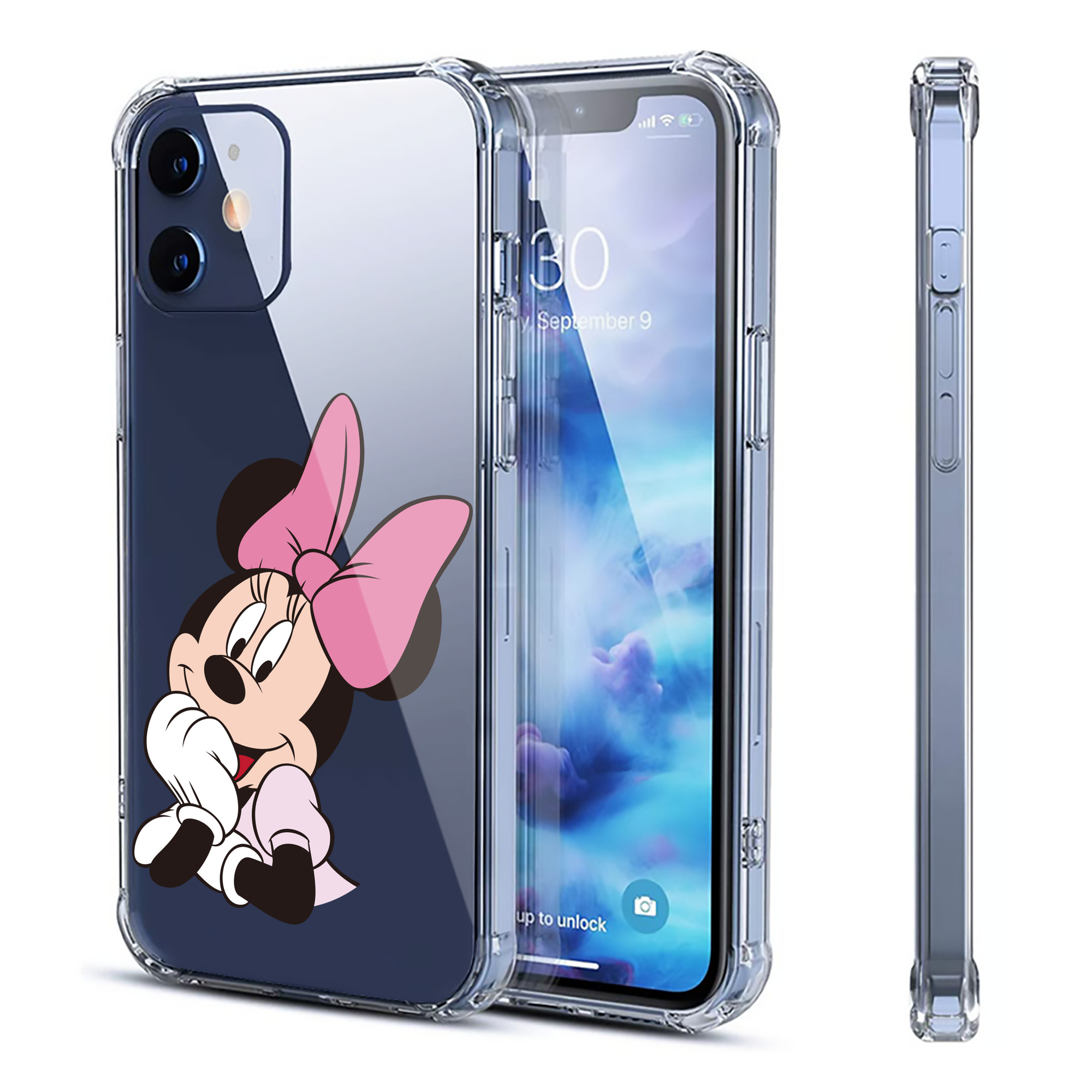 （画像用） ミッキーマウス Mickey Mouse 【iPhone 12シリーズ対応】透明スマホケース（クリアソフトケース）